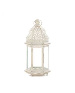 SUBLIME DISTRESSED WHITE LARGE LANTERN